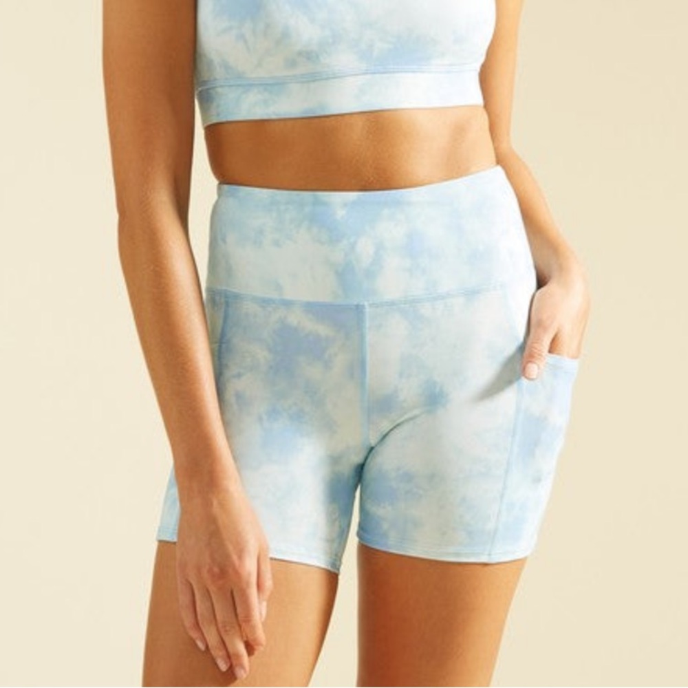Billabong Blue Tie-Dye athletic bike Shorts